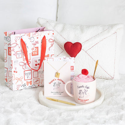 Cupid's Cafe Mug, Spoon And Socks Set