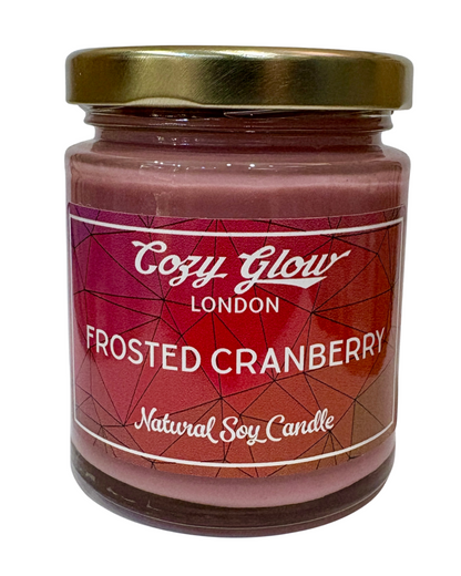 Bougie de soja aux canneberges givrées festives