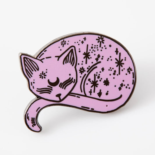 Mystical Cat Pink Enamel Pin