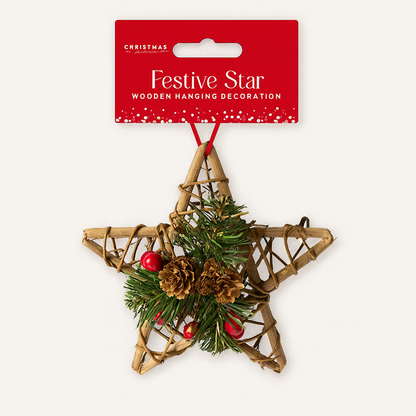 Wooden Hanging Star