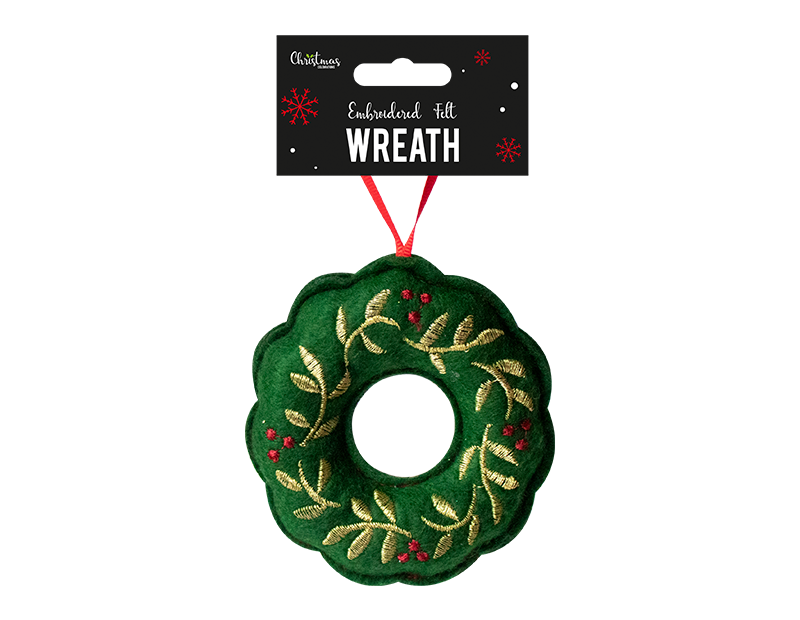 Wreath Embroidered Felt Decoration