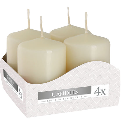 Set of 4 Pillar Church Candles 40x60mm - Ivory