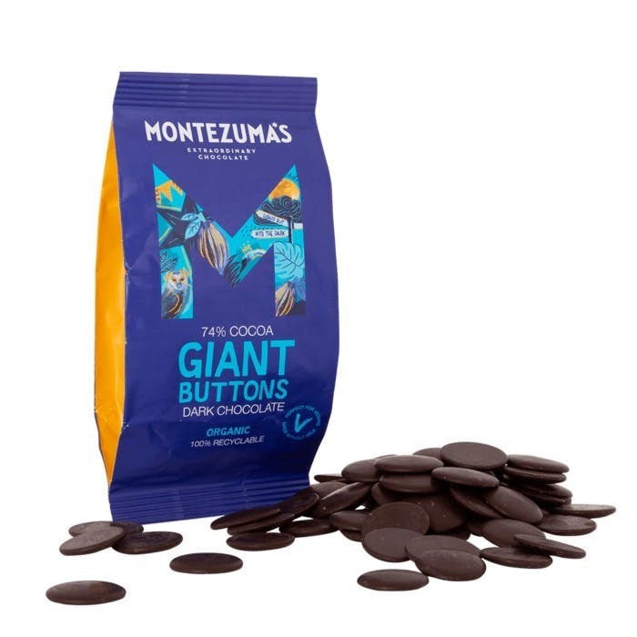 Organic 74% Dark Chocolate Giant Buttons 180g Bag