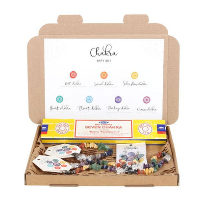 Coffret cadeau de bijoux en puces de cristal équilibrant les chakras