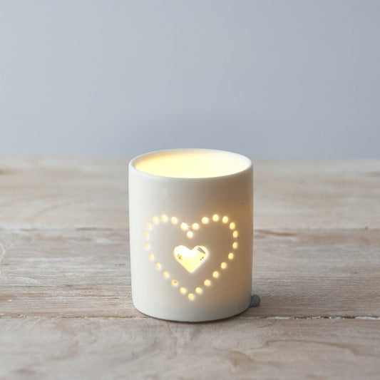 Dotted Heart Candle Holder, 8Cm