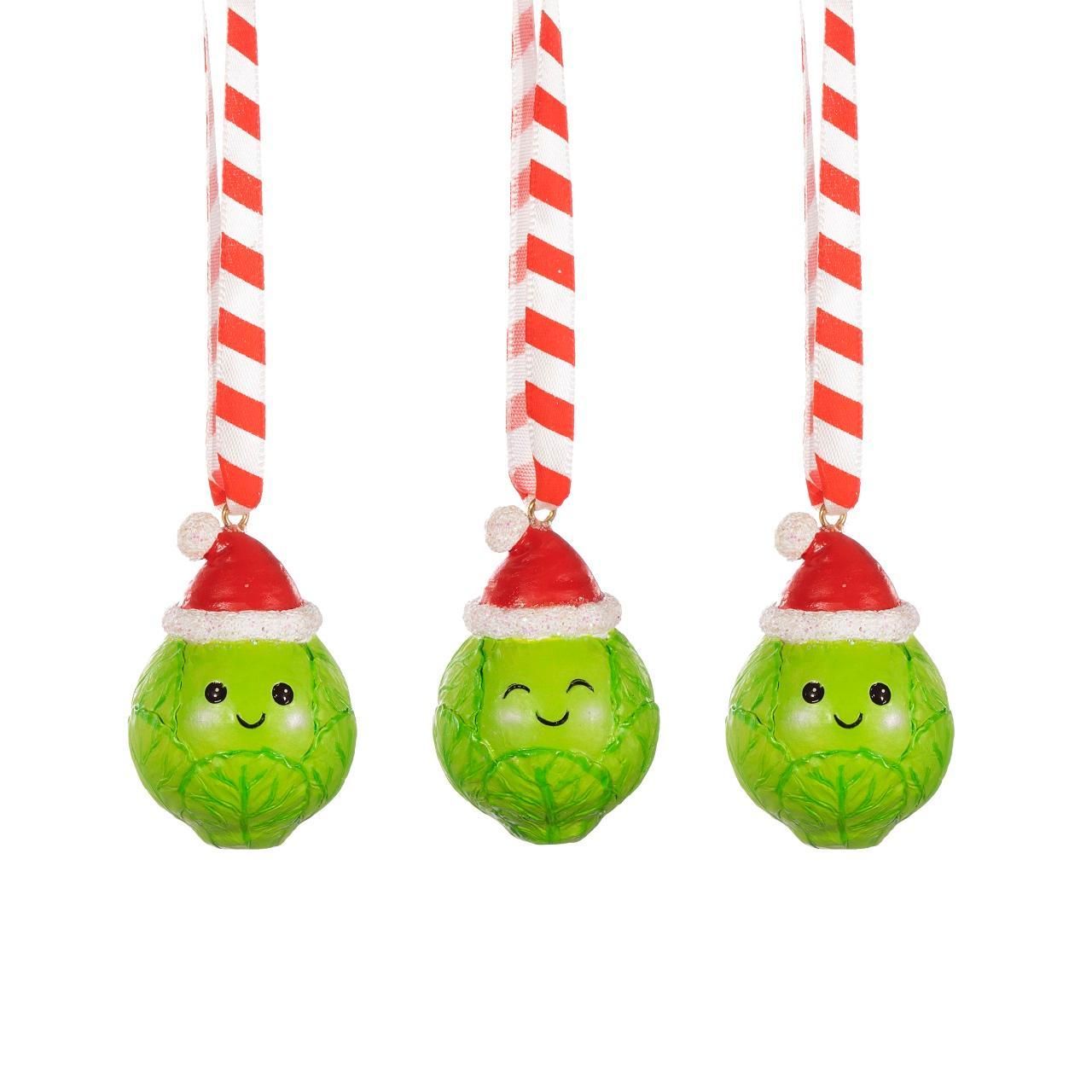 Brussel Sprout Hanging Decorations - Set Of 3