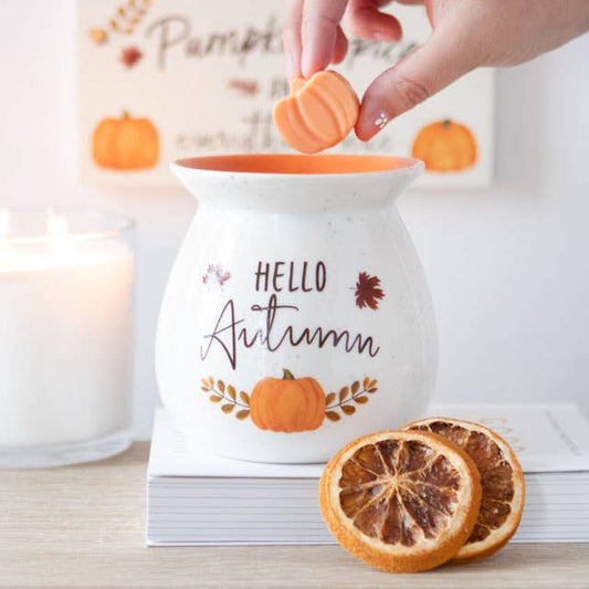 'Hello Autumn' Wax Melt Burner Gift Set for Fall