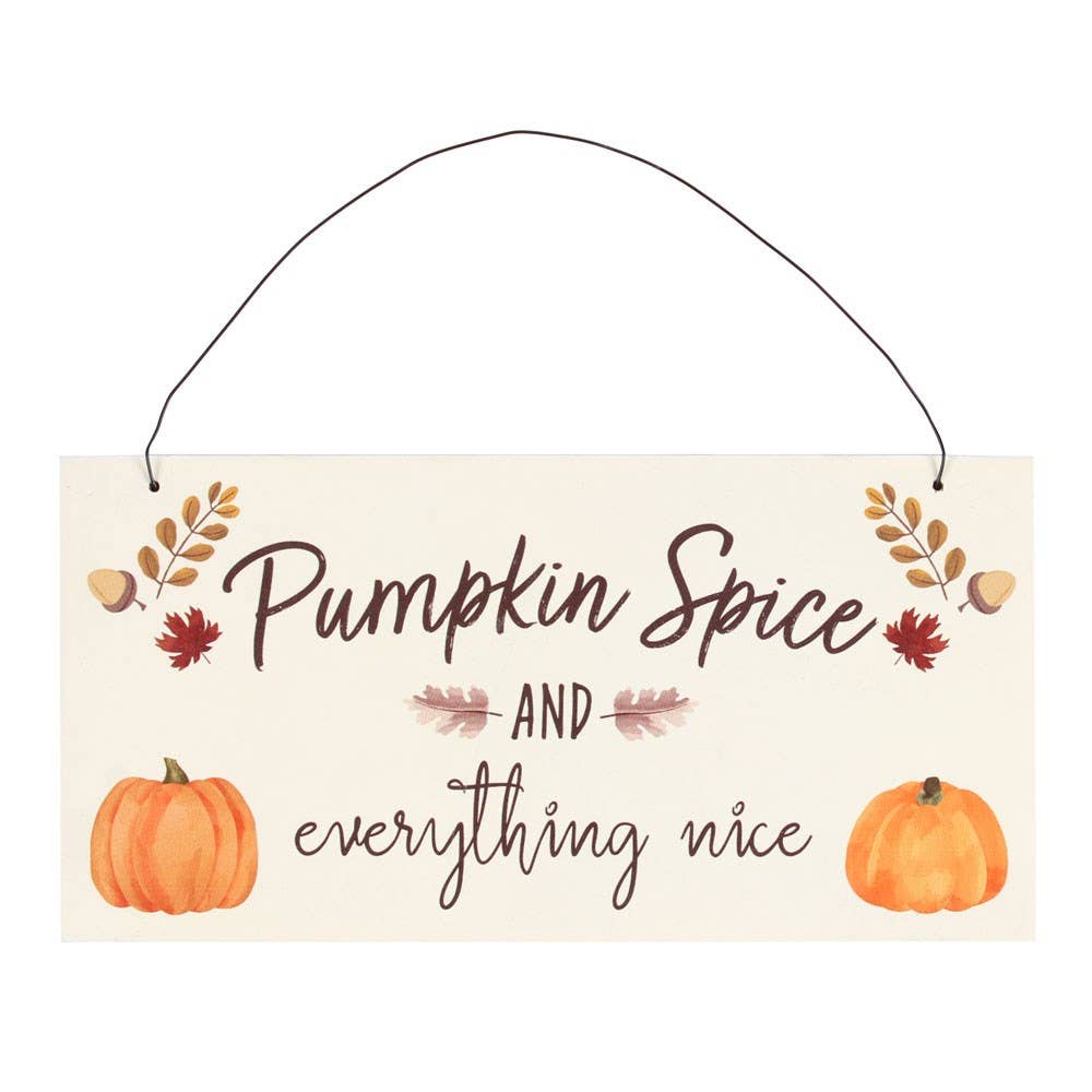 20cm Pumpkin Spice Hanging Fall and Autumn Sign