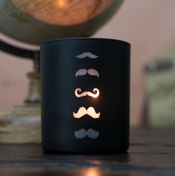 Moustache Spectaculaire - Pot de Bougie Movember Lotti Noir Mat 30Cl 