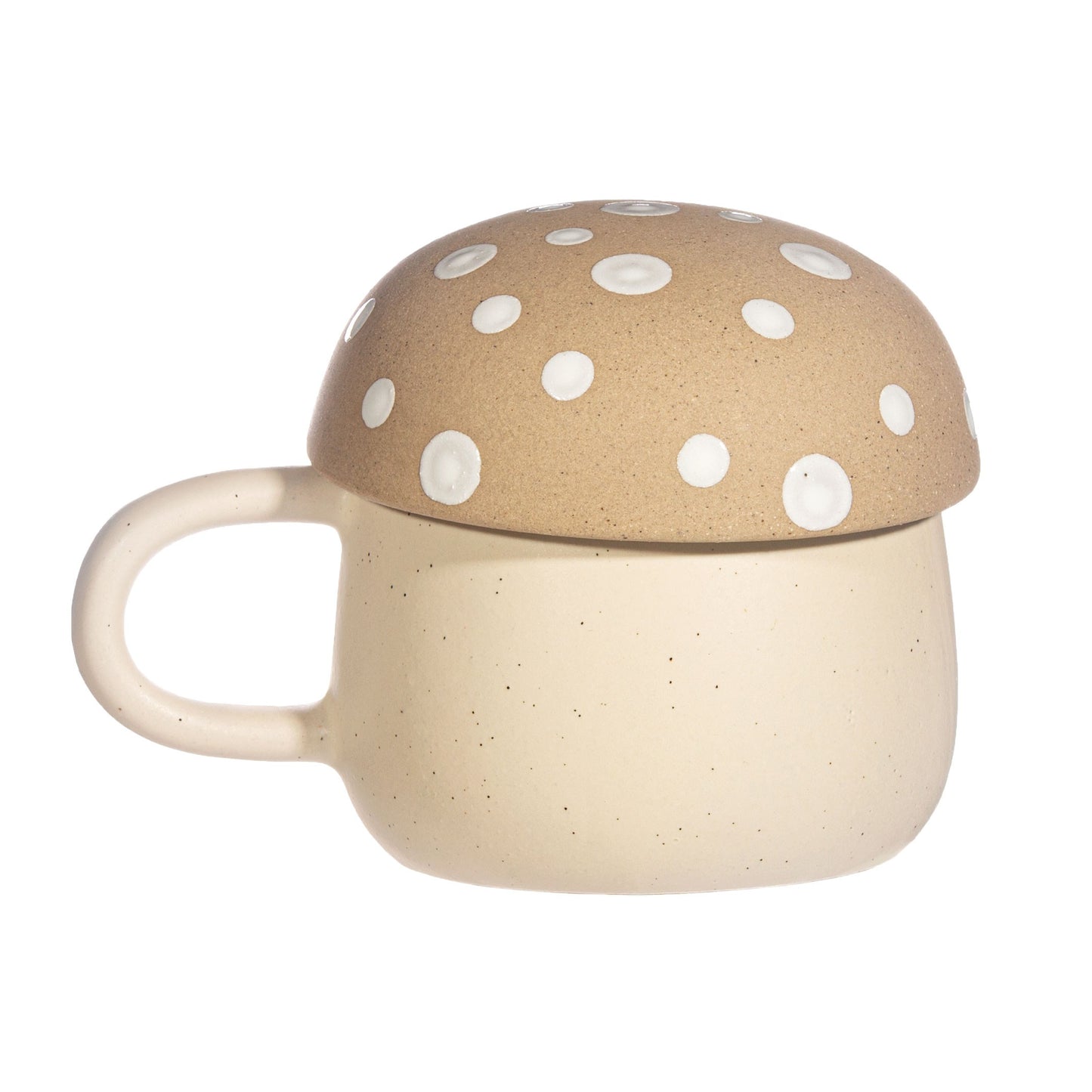 Grey Mushroom Mug With Lid