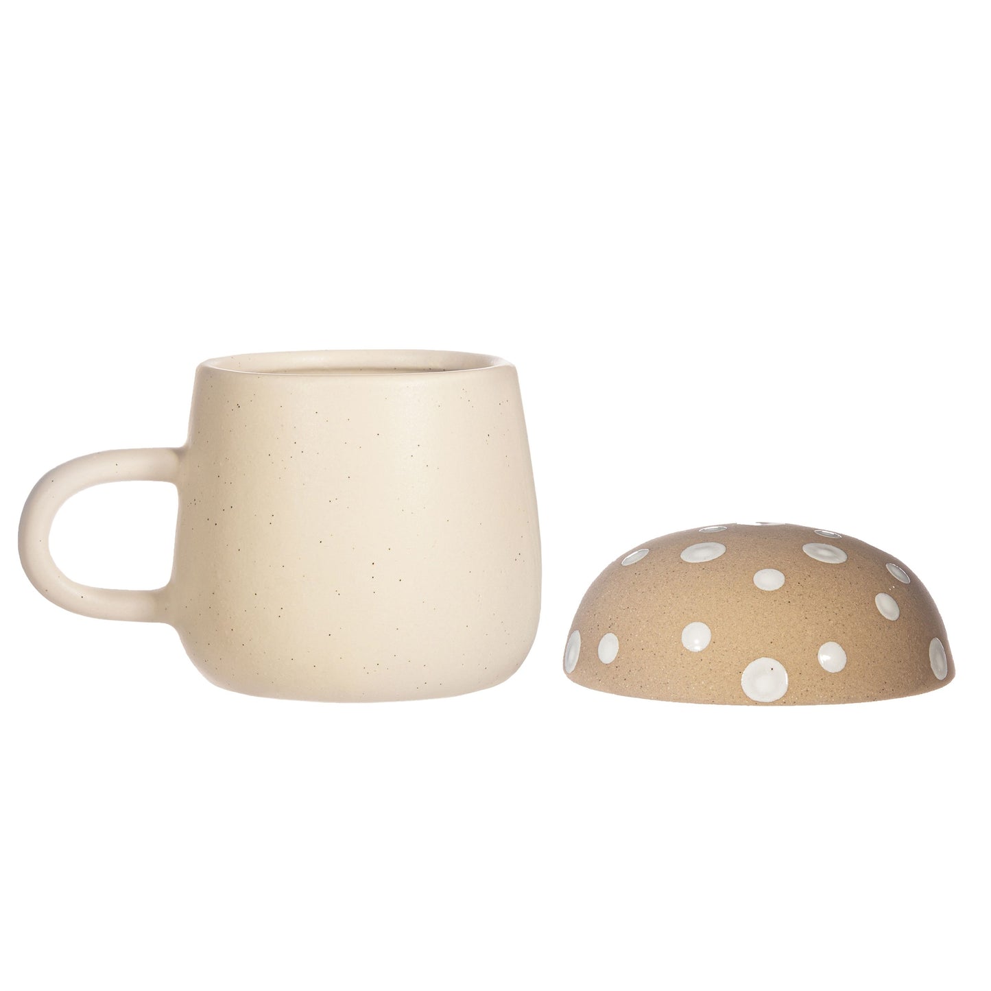 Grey Mushroom Mug With Lid
