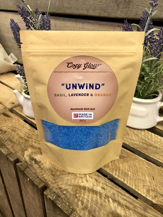 Unwind Basil, Lavender & Orange 300 g Bath Salt