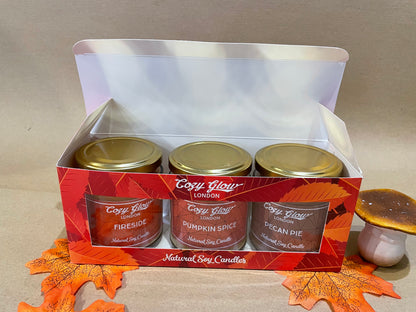 Autumn Trio Gift Box - Pumpkin Spice, Fireside and Pecan Pie