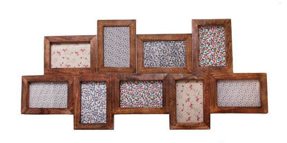 Nine Multi Photo Frame Wood Effect