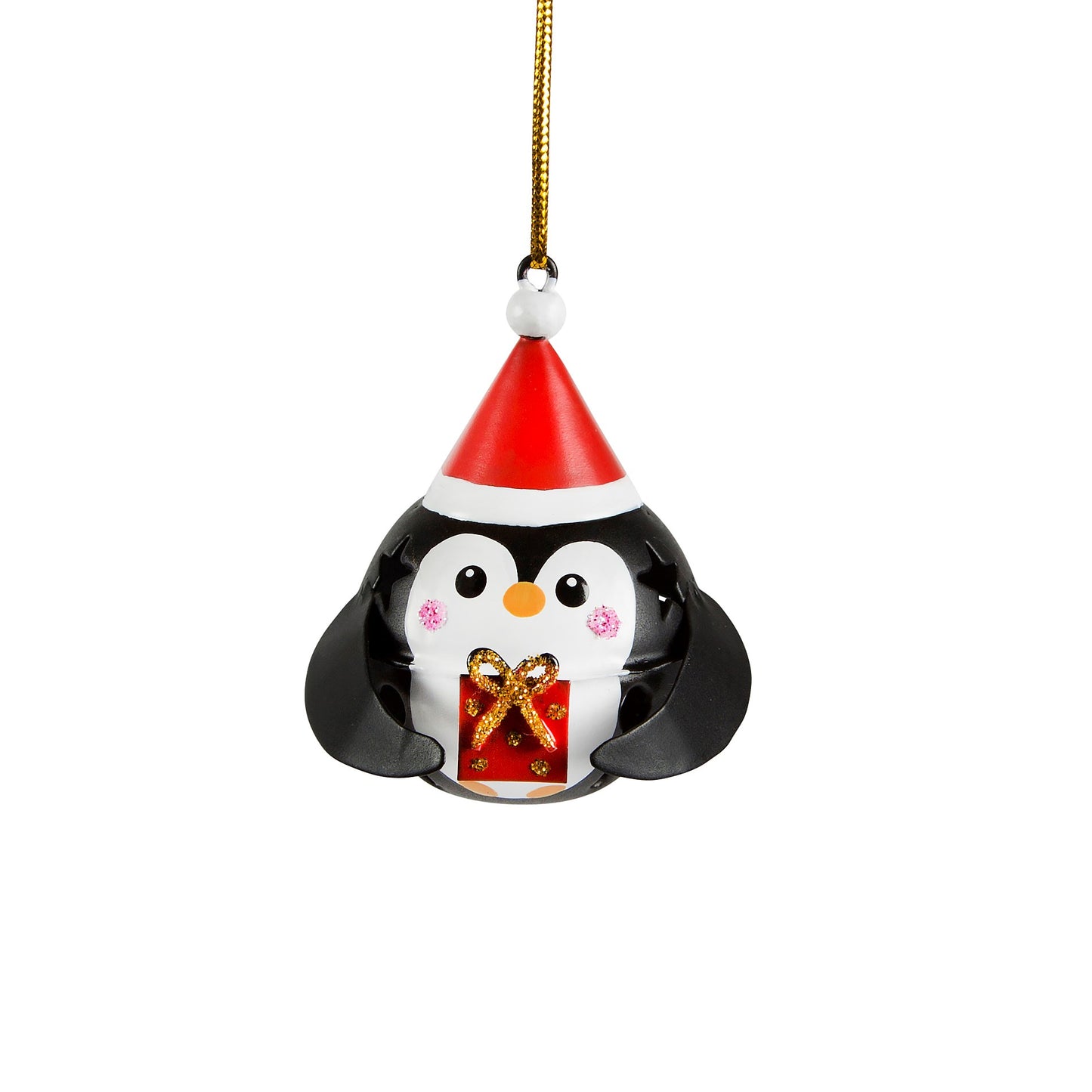 Festive Penguin Hanging Bell Decoration