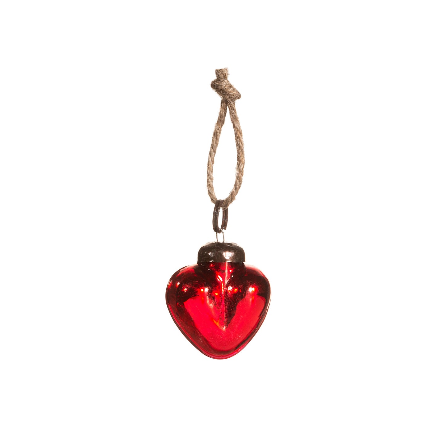 Mini Red Glass Heart Decorations