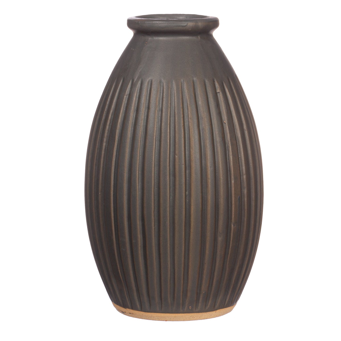 Grooved Vase Large Black