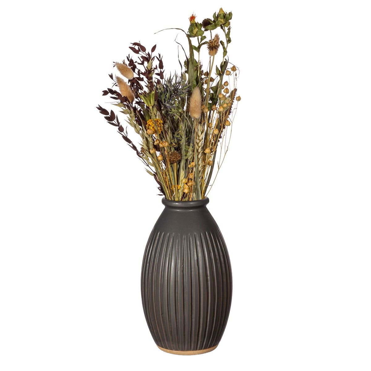 Grooved Vase Large Black