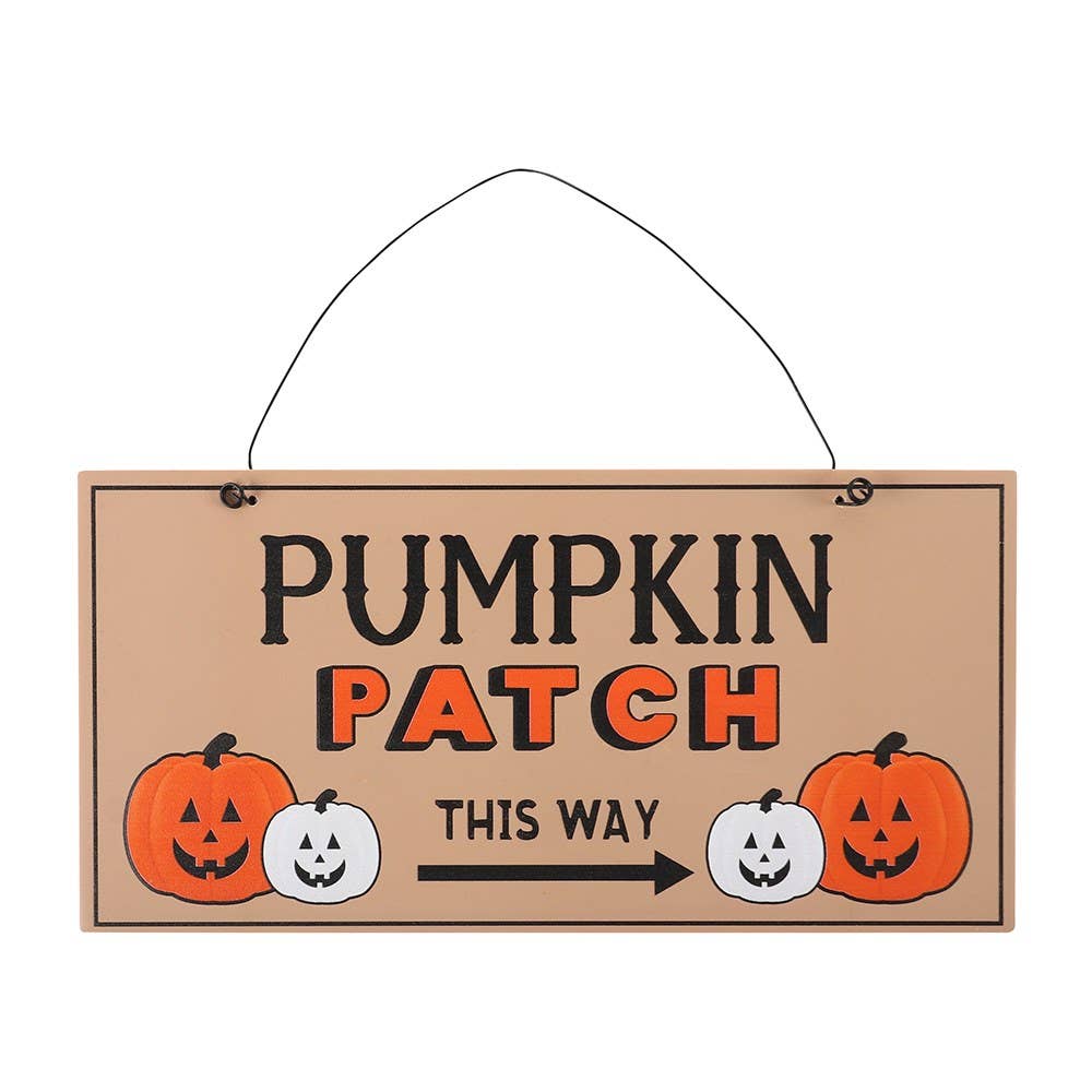 Pumpkin Patch Hanging Halloween Sign