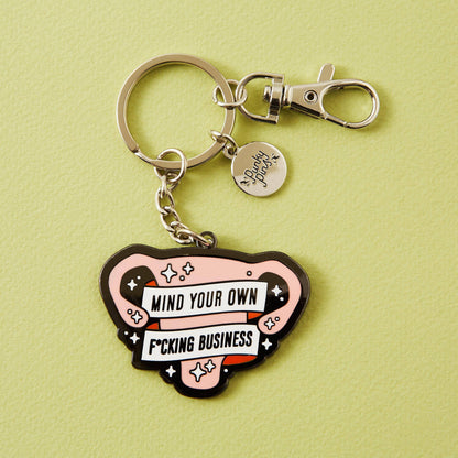 Mind Your Own F*kn Business Uterus Enamel Keyring