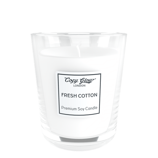 Cozy Glow Fresh Cotton Premium Soy Candle