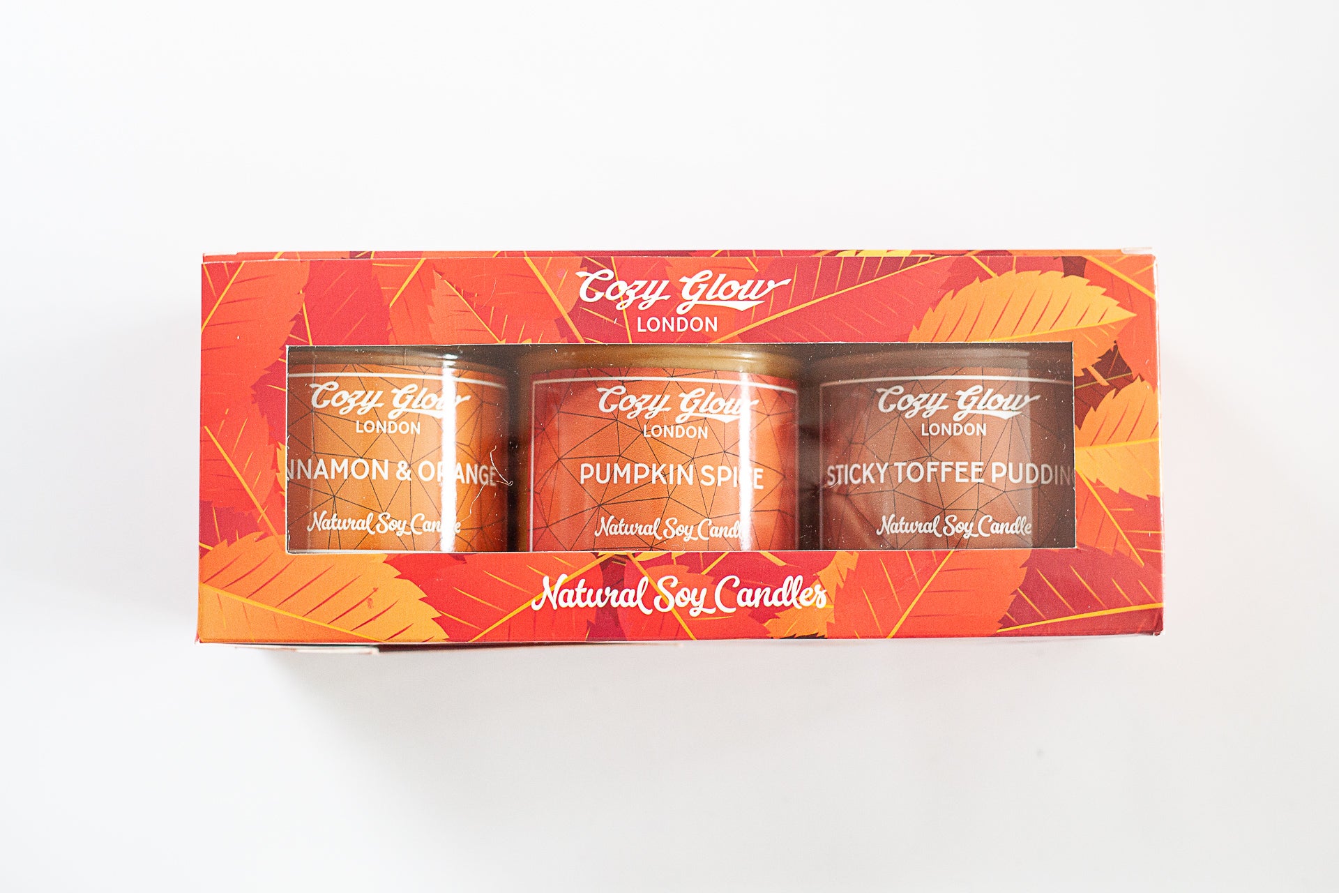 Cozy Glow Halloween Regular Soy Candles Trio
Pumpkin Spice, Cinnamon & Orange, & Sticky Toffee Pudding