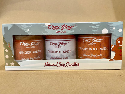 Christmas Soy Candle Trio,  Christmas Spice, Gingerbread and Cinnamon & Orange