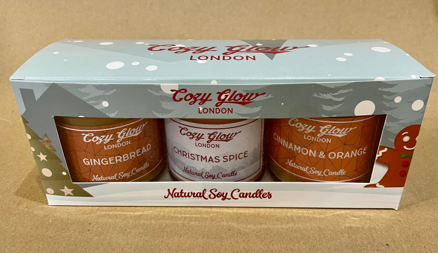 Christmas Soy Candle Trio,  Christmas Spice, Gingerbread and Cinnamon