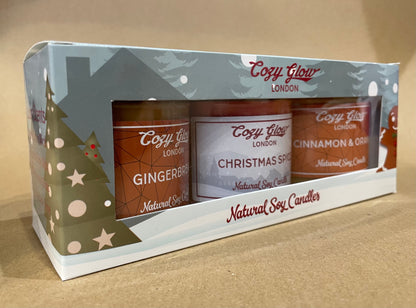 Christmas Soy Candle Trio,  Christmas Spice, Gingerbread and Cinnamon & Orange
