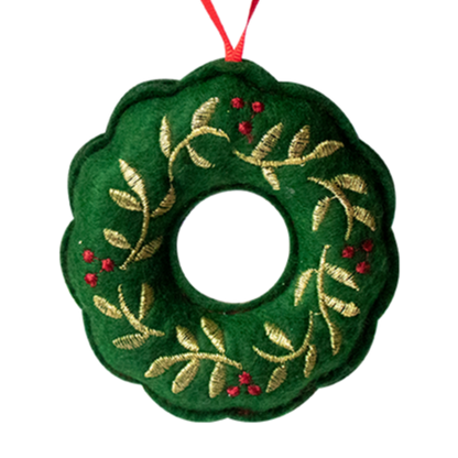 Wreath Embroidered Felt Decoration