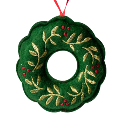 Wreath Embroidered Felt Decoration